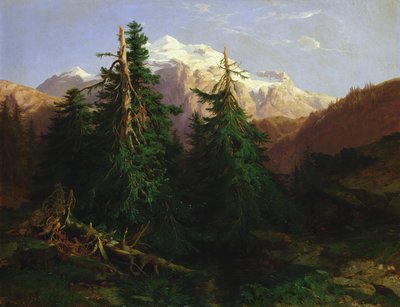 Gletscher, Rosen Lanigletscher, 1854 von Alexandre Calame